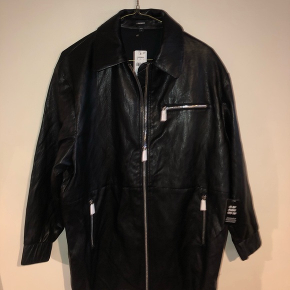 Express Black Faux Leather Women's Jacket - Picture 1 of 11